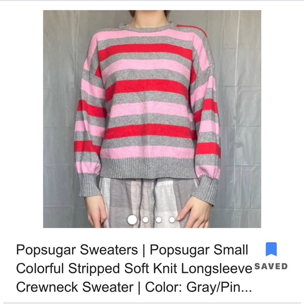 Women’s POPSUGAR balloon sleeve striped sweater in XL EUC worn once